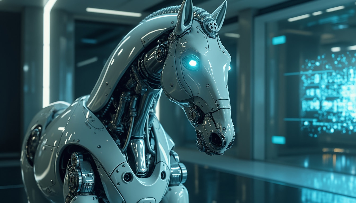 descubre el sorprendente robot caballo presentado por kawasaki, una innovadora creación que parece sacada de una película de ciencia ficción. con tecnología de vanguardia y un diseño impresionante, este robot redefine el futuro de la robótica en el sector automotriz.